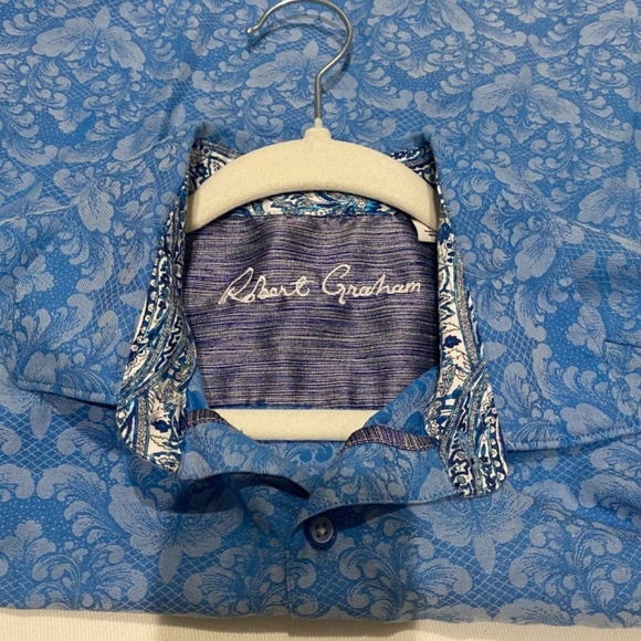 Robert Graham Bayview Cotton Shirt Paisley Damask 16537 - Picture 7 of 13